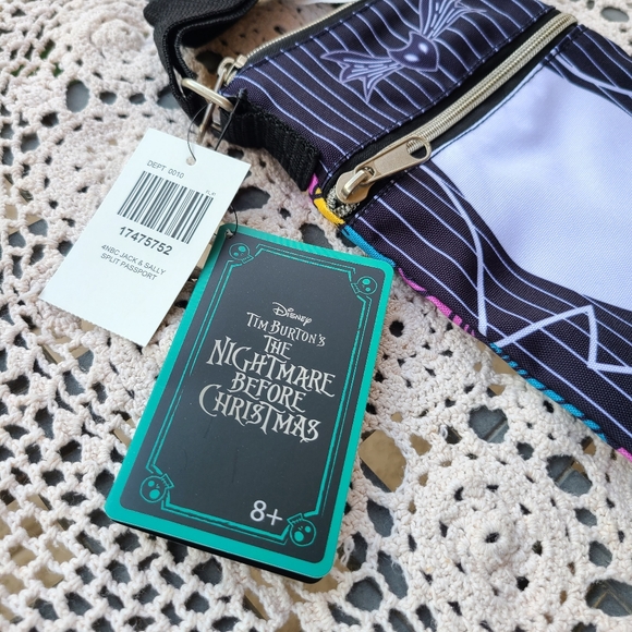 The Nightmare Before Christmas Jack & Sally Split Passport Crossbody Bag - Picture 7 of 17